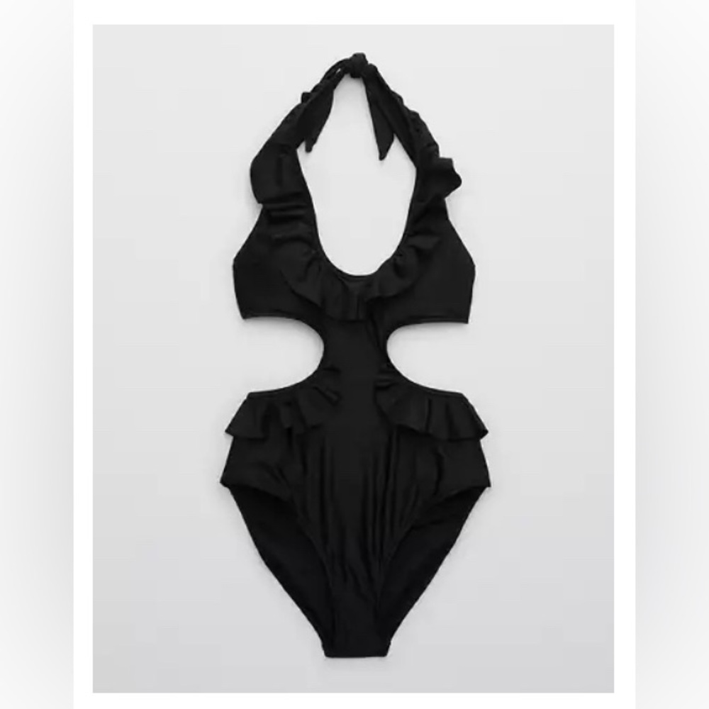 Aerie ruffle cutout one piece swimsuit. Size XXL